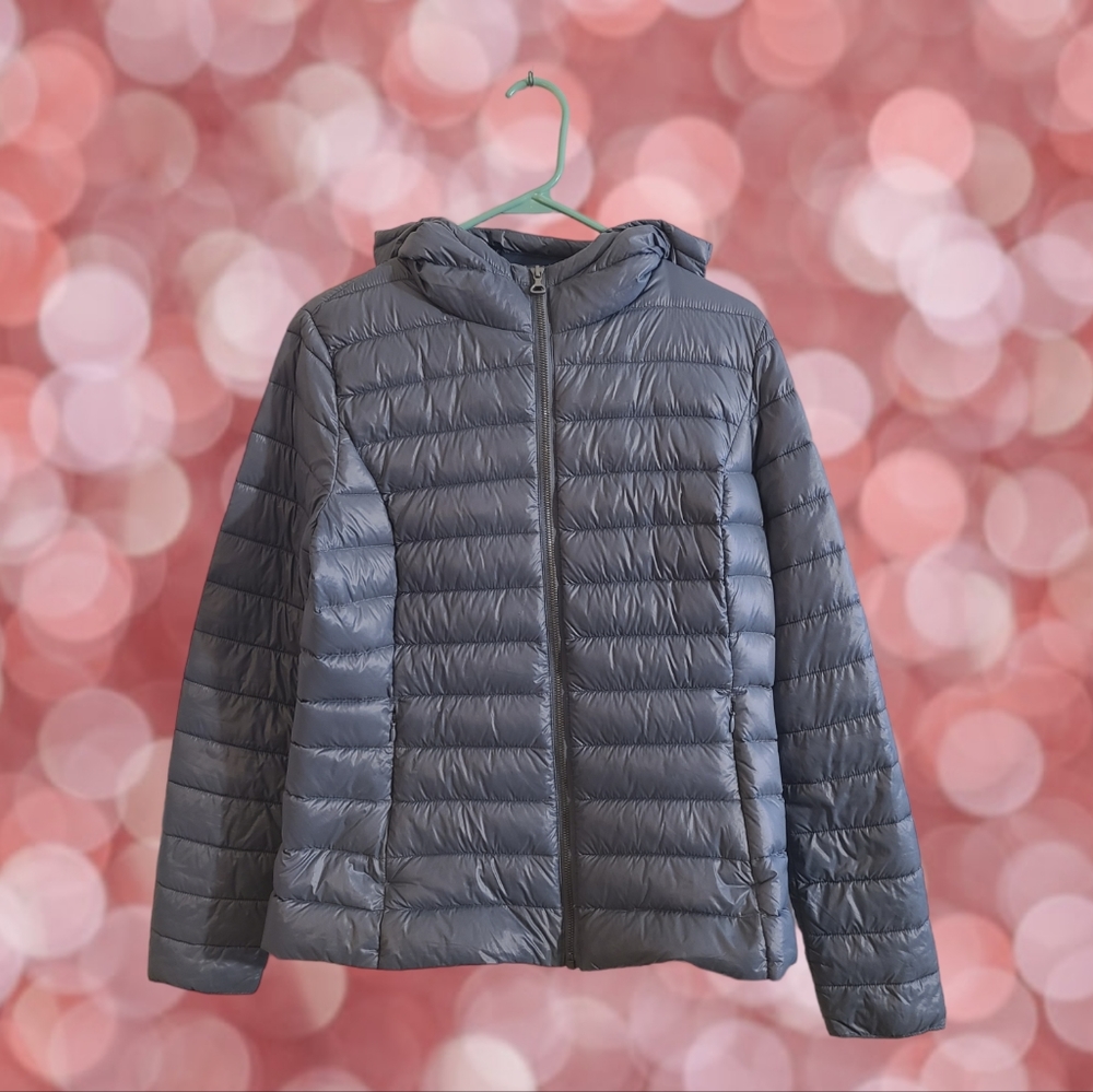 C&A The Outerwear Down Puffer Jacket Ice Blue with Hood